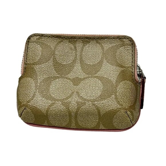 COACH Signature F63338 Beige PVC - Coin Case - Picture 2 of 4